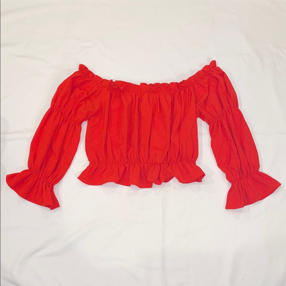 SHEIN Chic Red Off-Shoulder Blouse Size XL